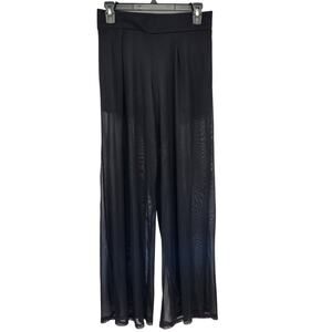 Violet Moon Black Goth Shorts/Mesh Wide leg Overlay Witchy Pull on Pant Women M